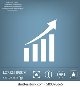 Vector growing graph icon