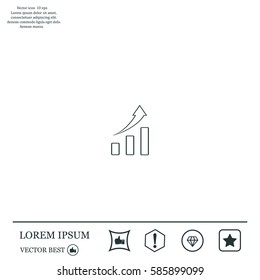 Vector growing graph icon