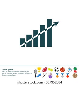 Vector growing graph icon