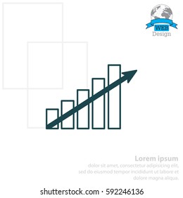 Vector growing graph icon