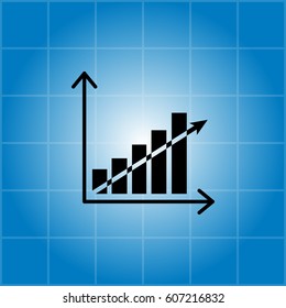 Vector growing graph icon