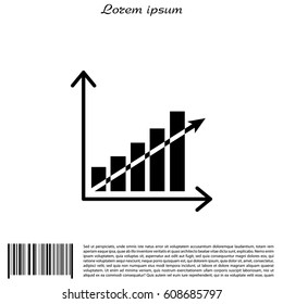 Vector growing graph icon