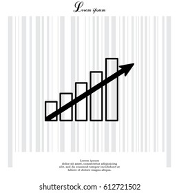 Vector growing graph icon