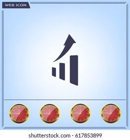 Vector growing graph icon