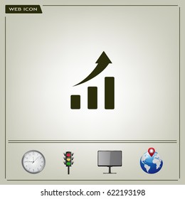Vector growing graph icon