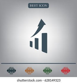 Vector growing graph icon