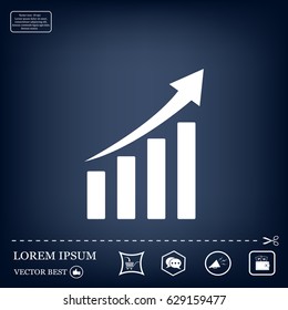 Vector growing graph icon