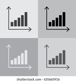 Vector growing graph icon