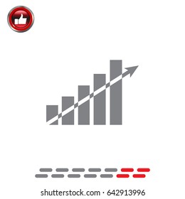 Vector growing graph icon