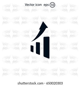 Vector growing graph icon