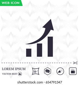 Vector growing graph icon