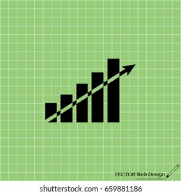 Vector growing graph icon