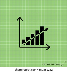 Vector growing graph icon
