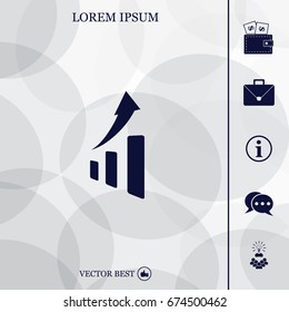 Vector growing graph icon