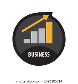 Vector growing graph icon, arrow, success, line