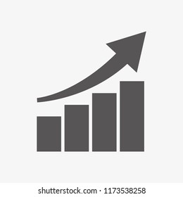 Vector growing graph icon. Financial Report vector icon. White background. EPS 10.