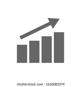 Vector growing graph icon. Financial Report vector icon isolated on the white background.