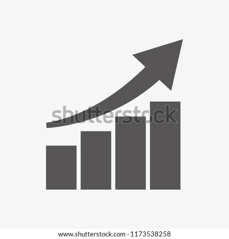Vector growing graph icon. Financial Report vector icon. White background. EPS 10.
