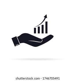Vector growing graph icon. Vector illustration eps 10