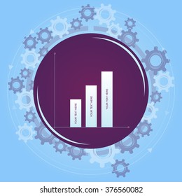 Vector growing graph icon. Info graphic template background.