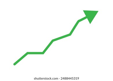 Vector growing graph icon. Infographic chart vector. green icon.