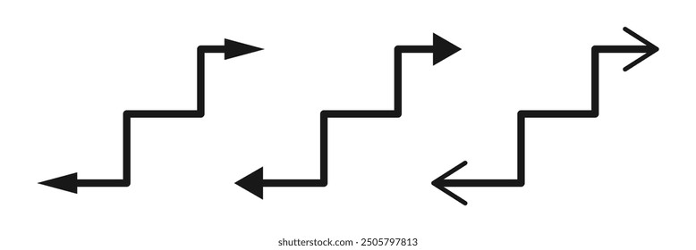 Vector growing graph icon. Infographic chart vector. Dual side Arrow icon. Black Double arrow icon.