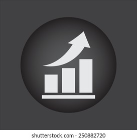 Vector growing graph icon. Infographic chart vector.