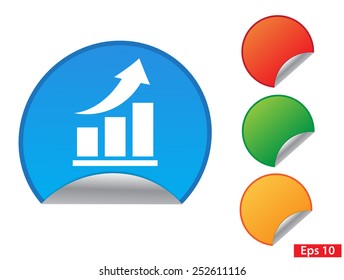 Vector growing graph icon. Infographic chart vector.