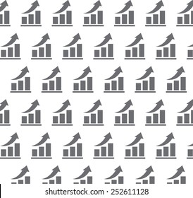 Vector growing graph icon. Infographic chart vector
