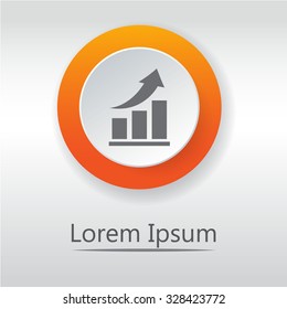 Vector growing graph icon. Infographic chart vector.  Classic flat icon. Vector illustration