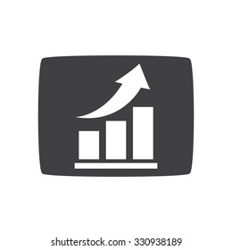 Vector growing graph icon. Infographic chart vector. gray icon.