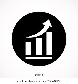 Vector growing graph icon. Infographic chart vector.