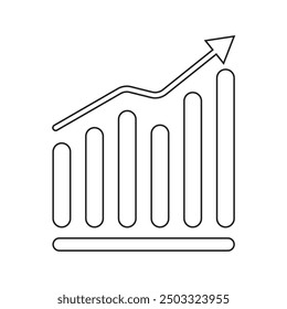 Vektorgrafik-Symbol mit wachsendem Graph auf weißem Hintergrund