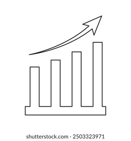 Vector growing graph icon on white background