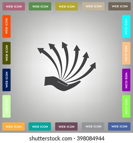 Vector growing graph icon on the hand