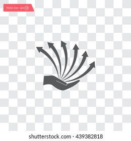 Vector growing graph icon on the hand