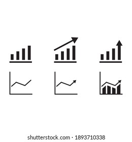 Vector growing graph icon set