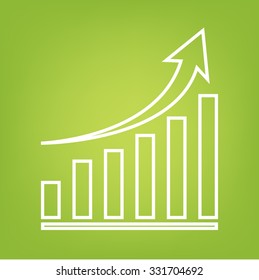 Vector growing graph line  icon