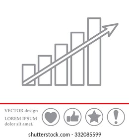 Vector growing graph line icon
