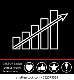 Vector growing graph line icon