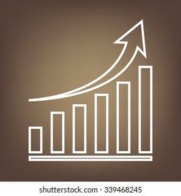 Vector growing graph line  icon