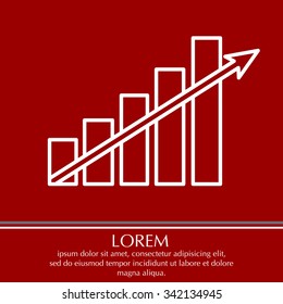 Vector growing graph line icon