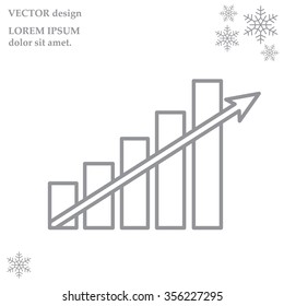 Vector growing graph line icon