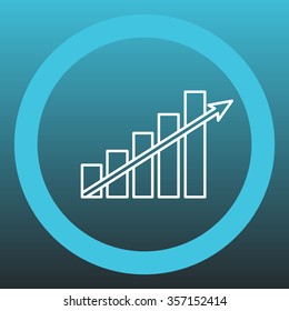 Vector growing graph line icon