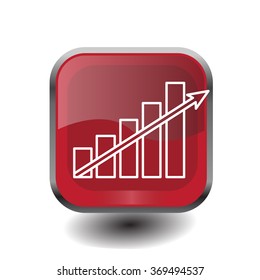 Vector growing graph line icon