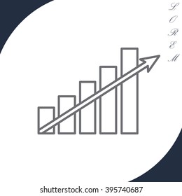 Vector growing graph line icon