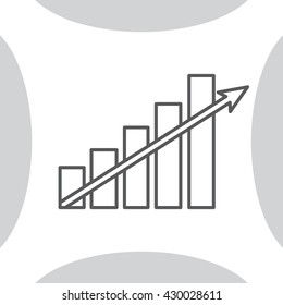 Vector growing graph line icon