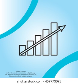 Vector growing graph line icon