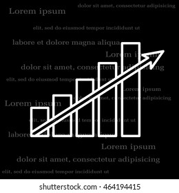 Vector growing graph line icon