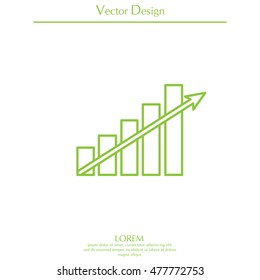 Vector growing graph line icon
